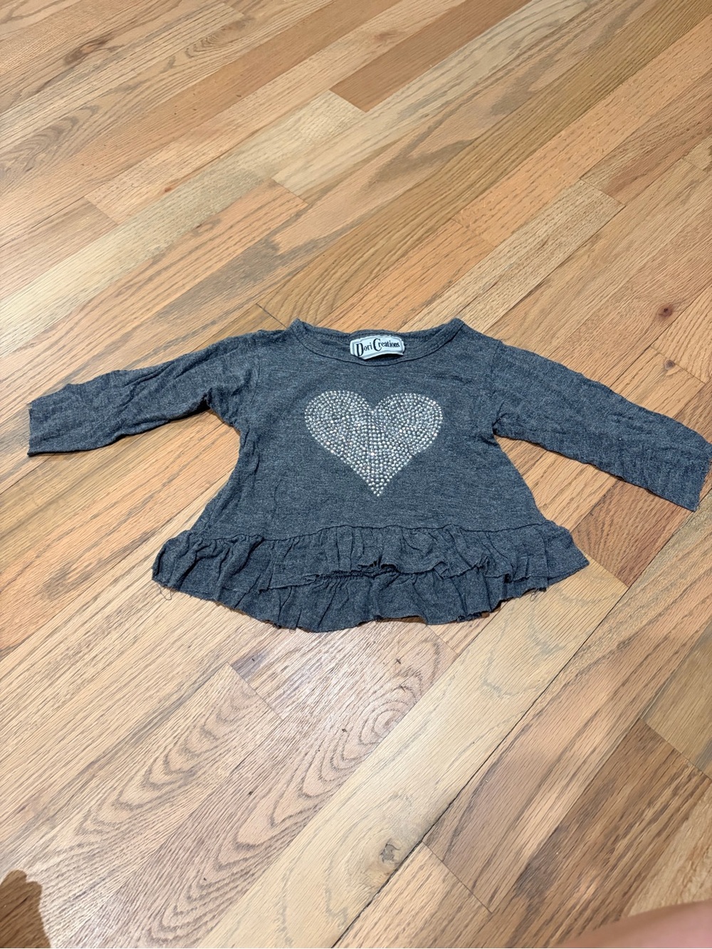 Denny’s Dori Creations rhinestone heart long sleeve shirt